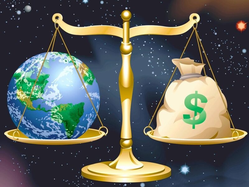 Earth and Money Bag