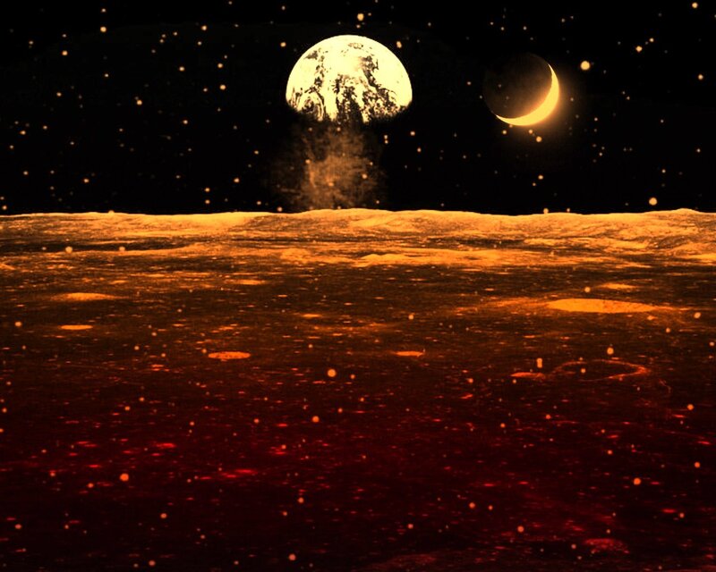 Earth and Moon from a planetary surface