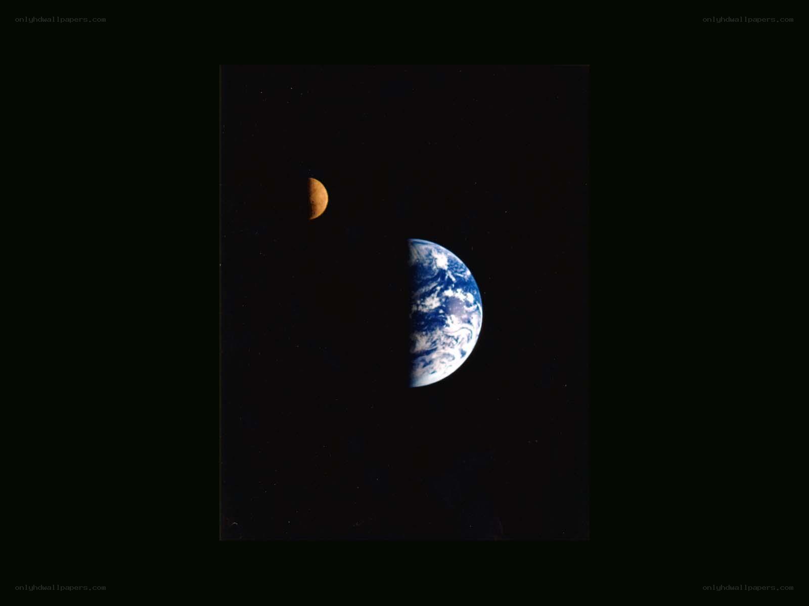 Earth and Moon from space
