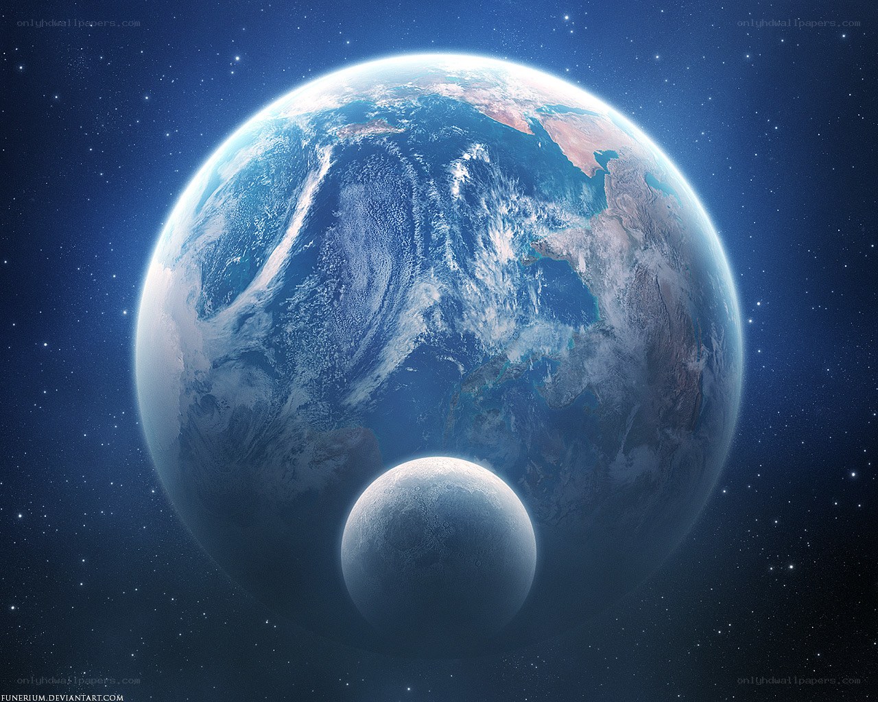 Earth and Moon from Space