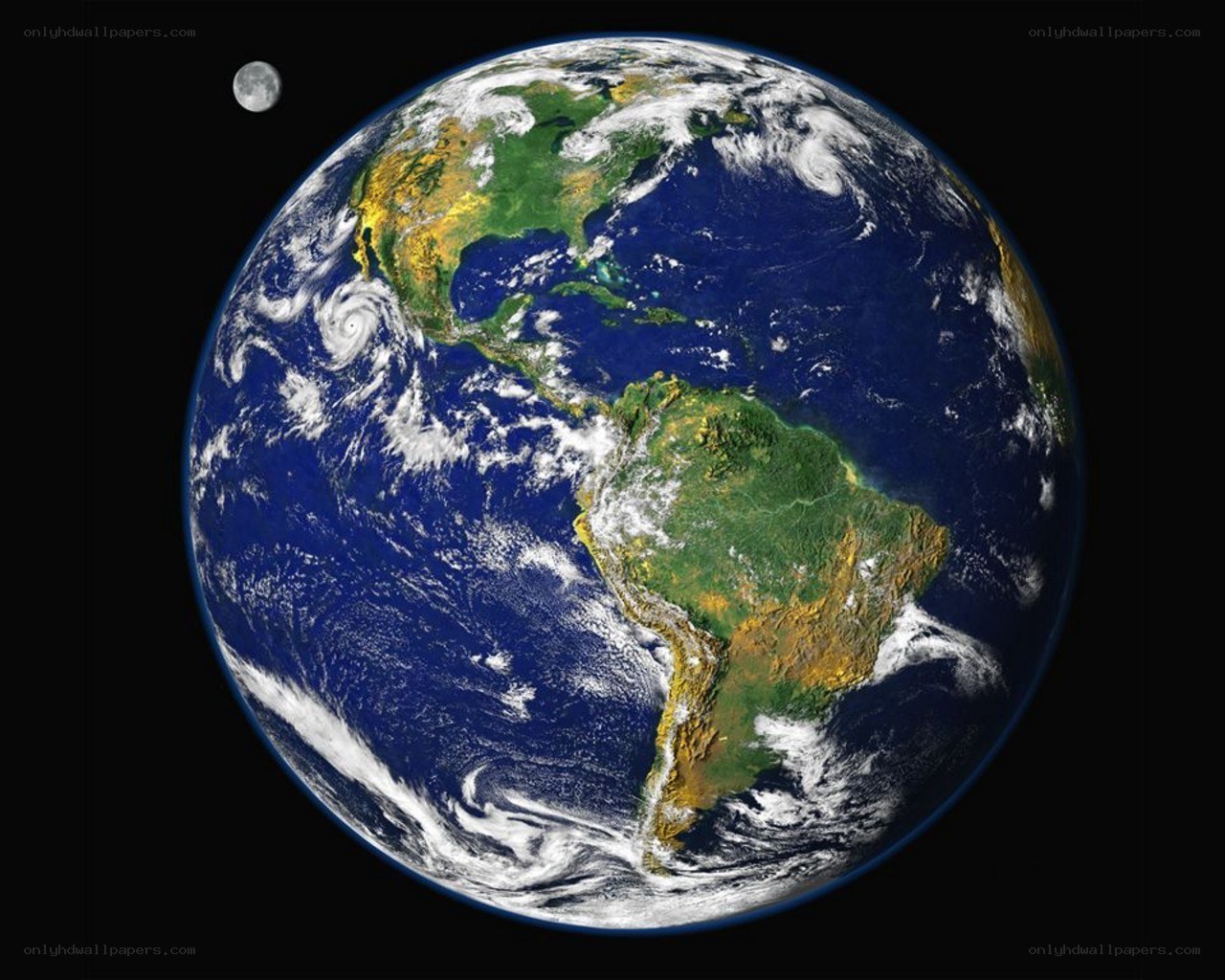 Earth and Moon from space