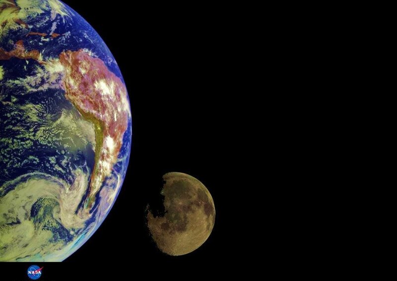 Earth and Moon from space