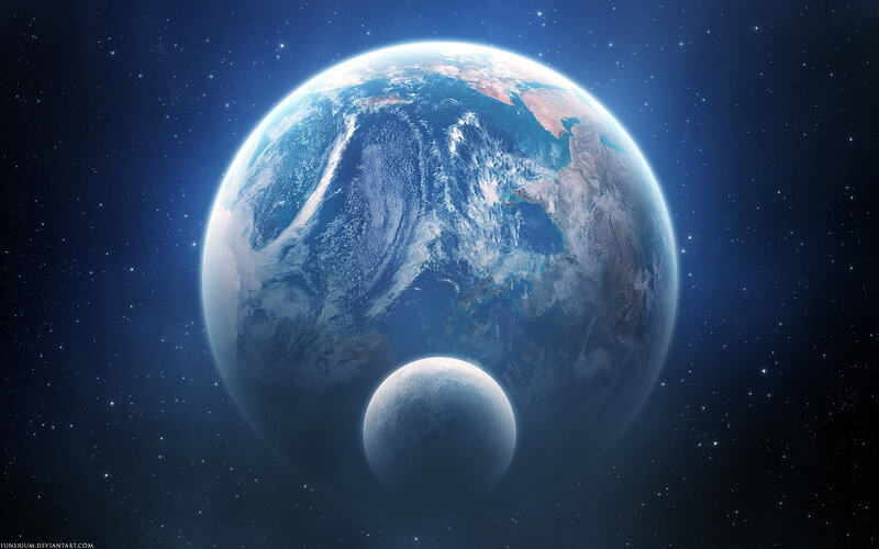 Earth and Moon from space