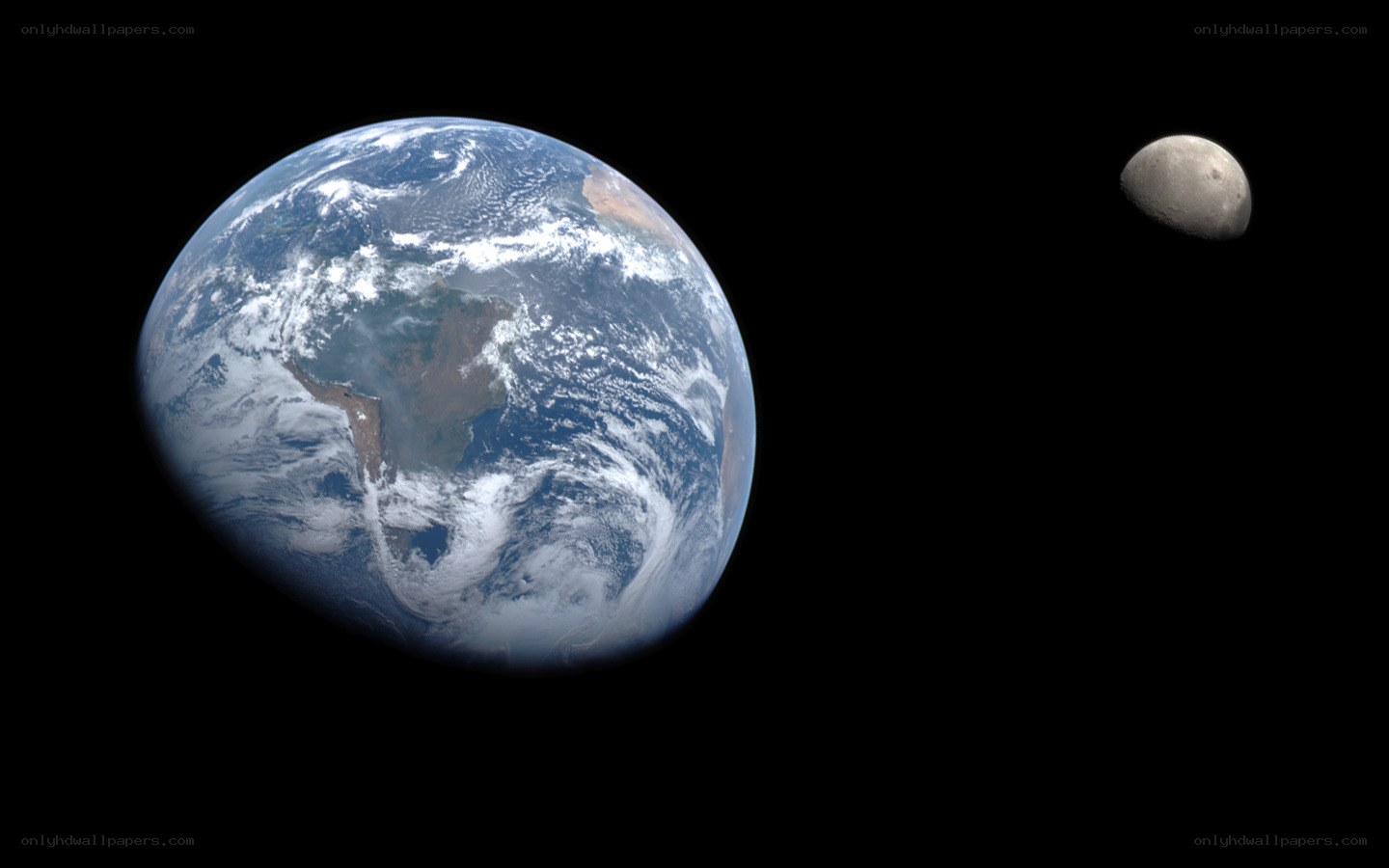 Earth and Moon from space