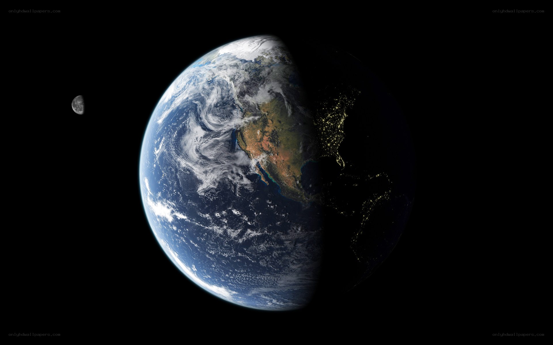Earth and Moon from space