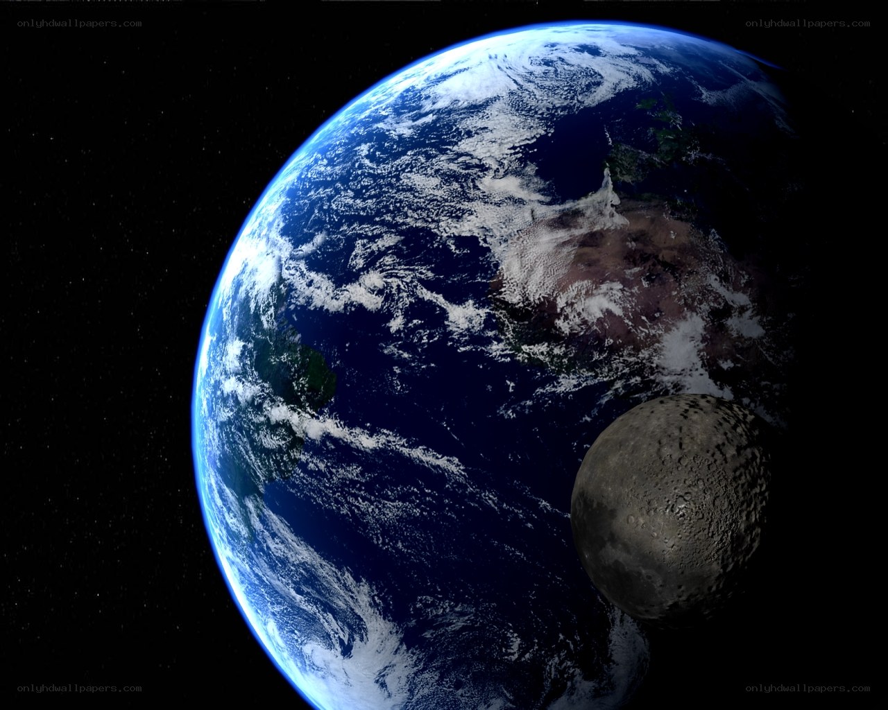 Earth and Moon from space