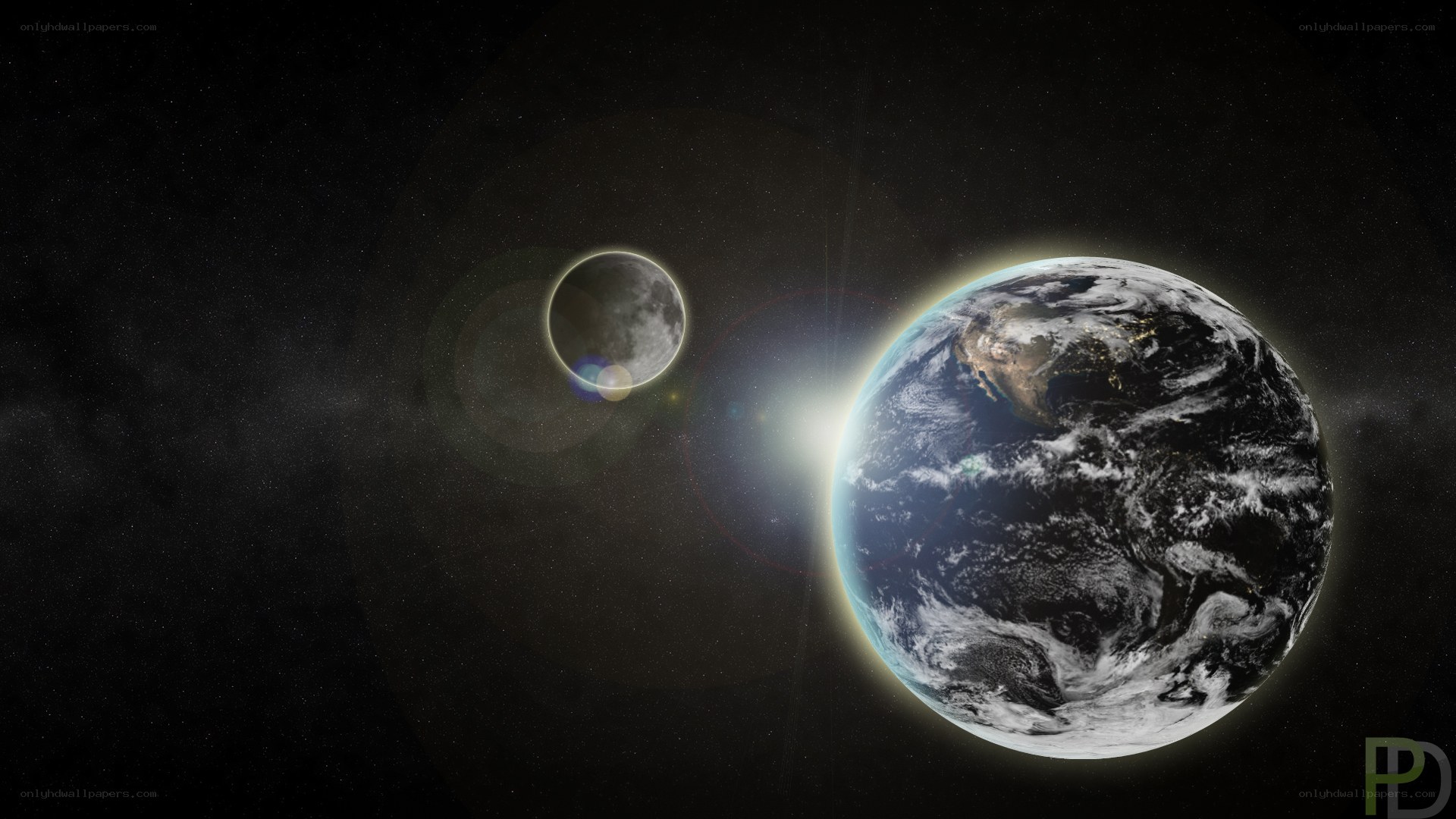 Earth and Moon from space