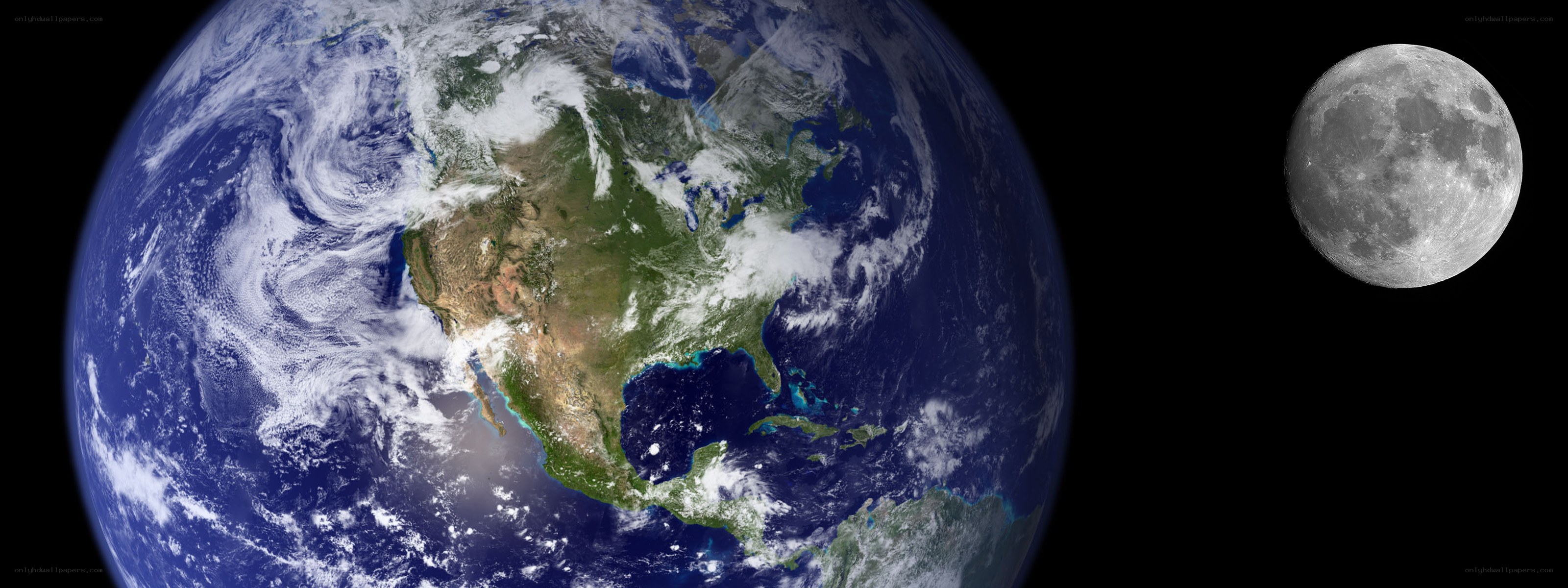 Earth and Moon from space