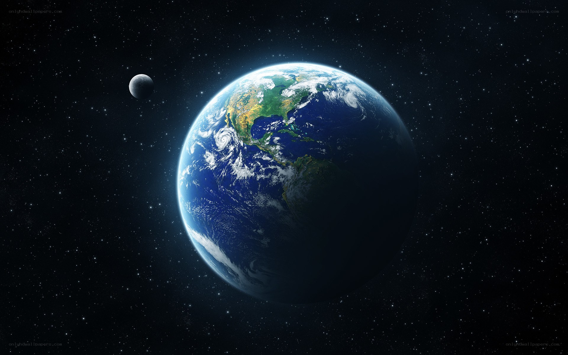 Earth and Moon from space