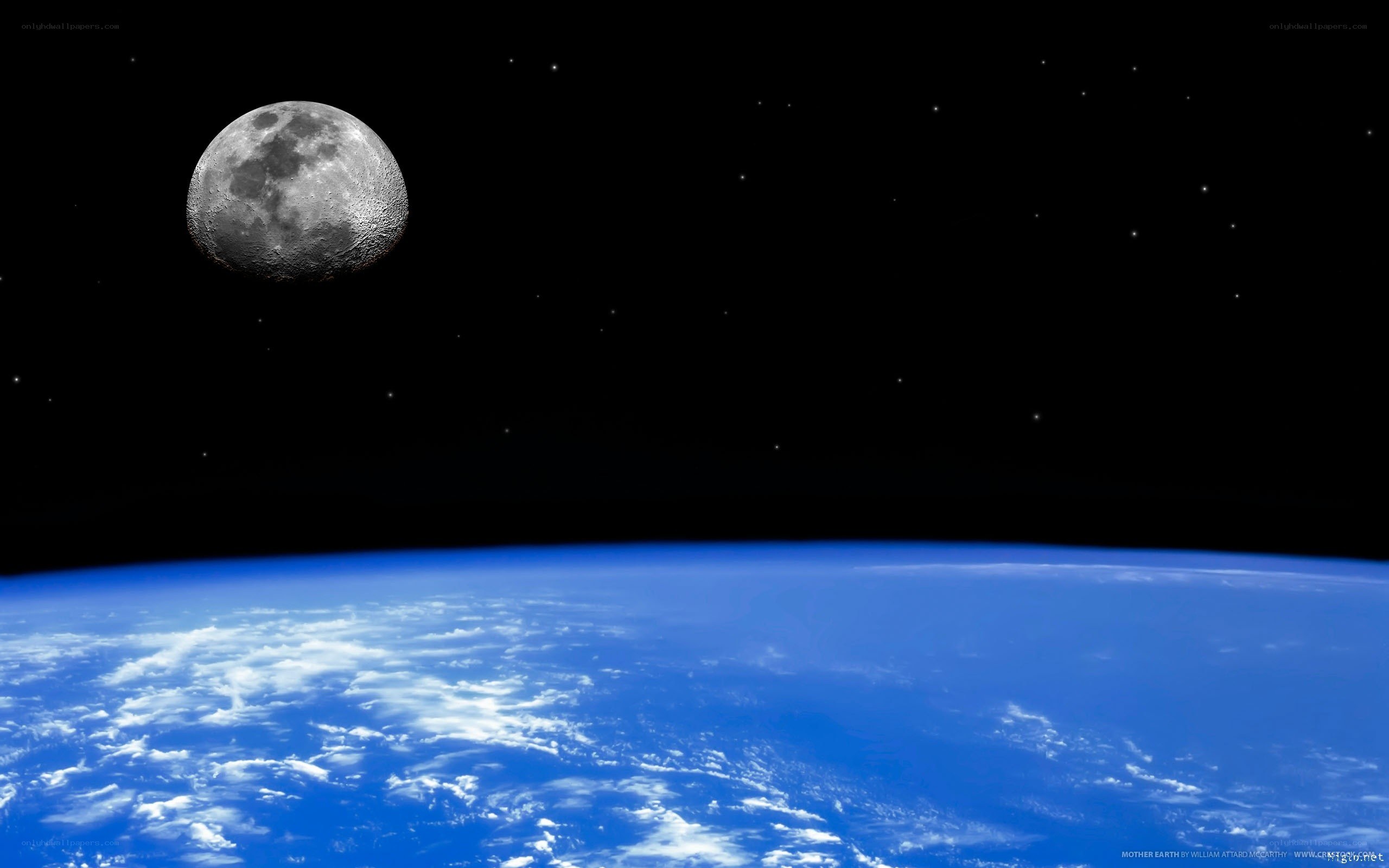 Earth and Moon from space
