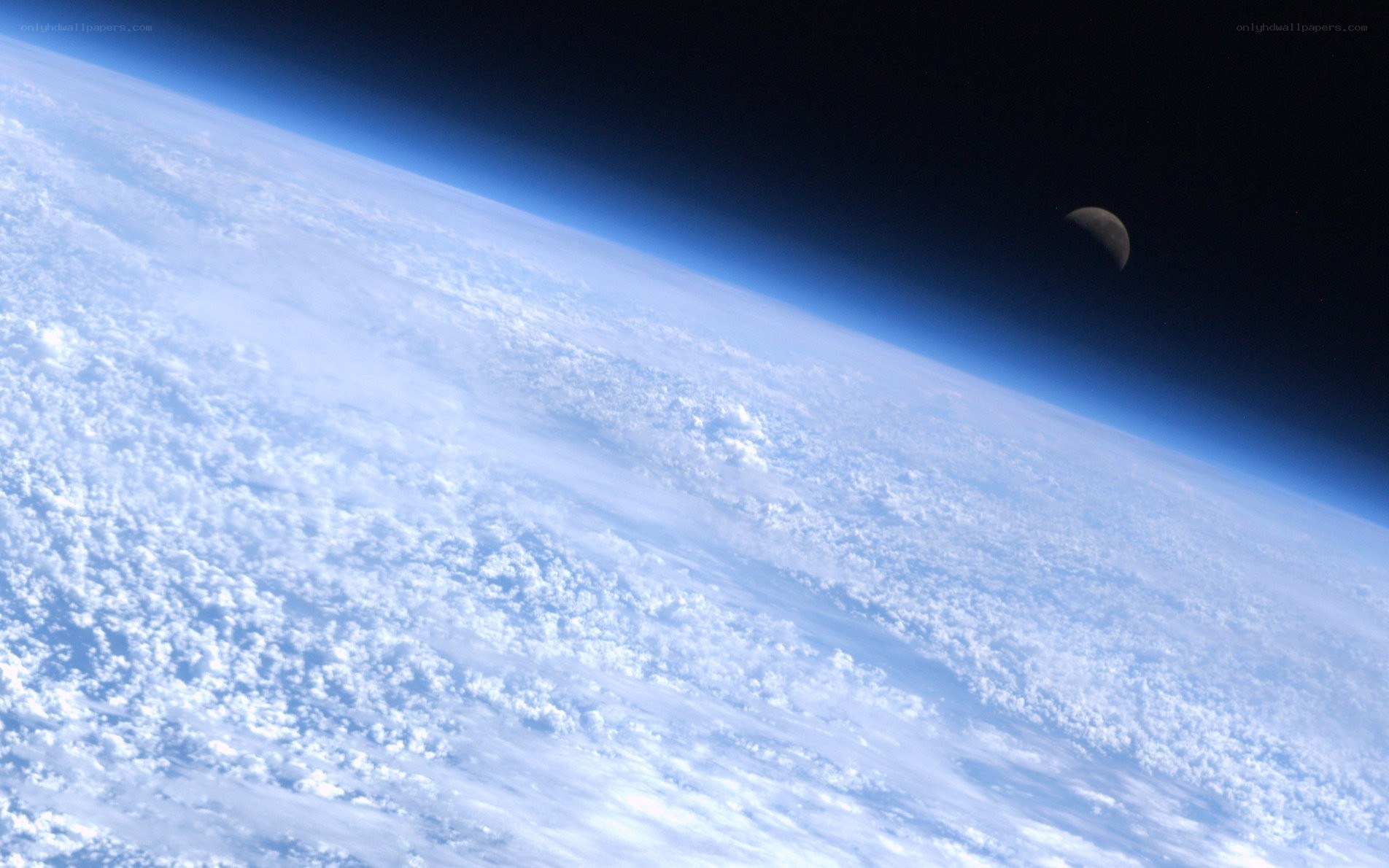 Earth and Moon from space