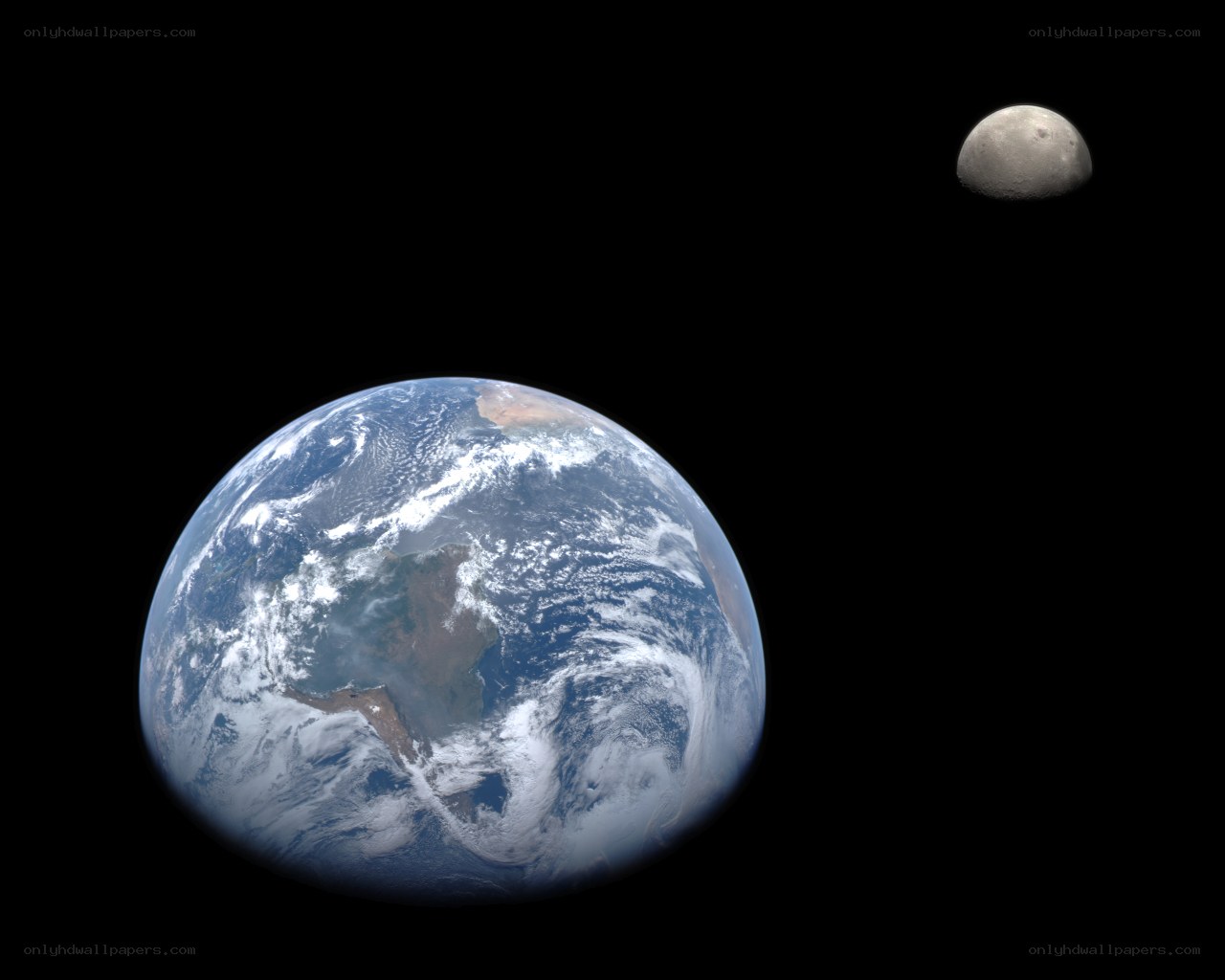 Earth and Moon from space