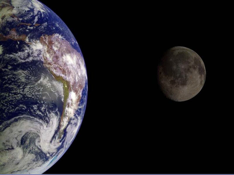 Earth and Moon from space