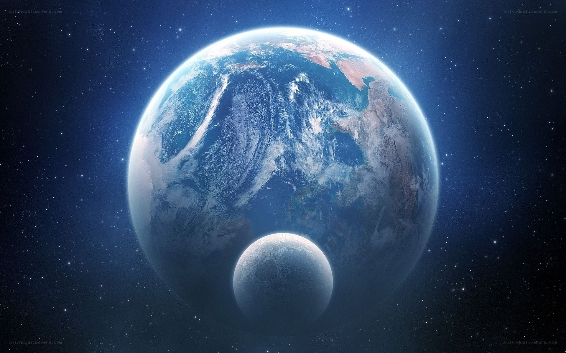 Earth and Moon from space