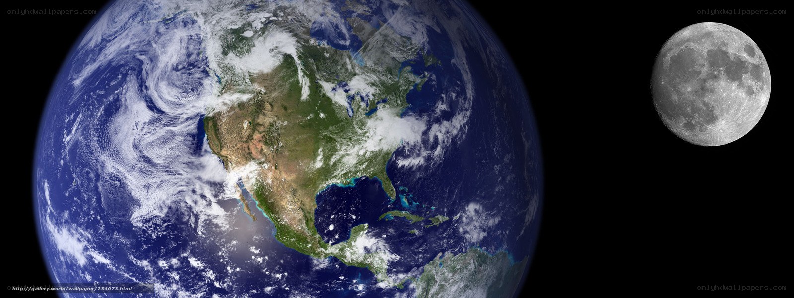 Earth and Moon from space