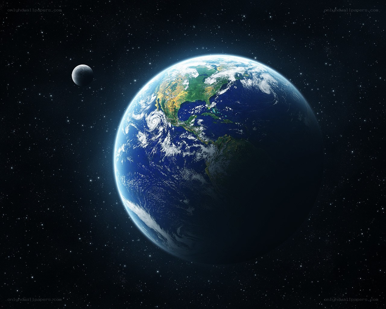 Earth and Moon from space