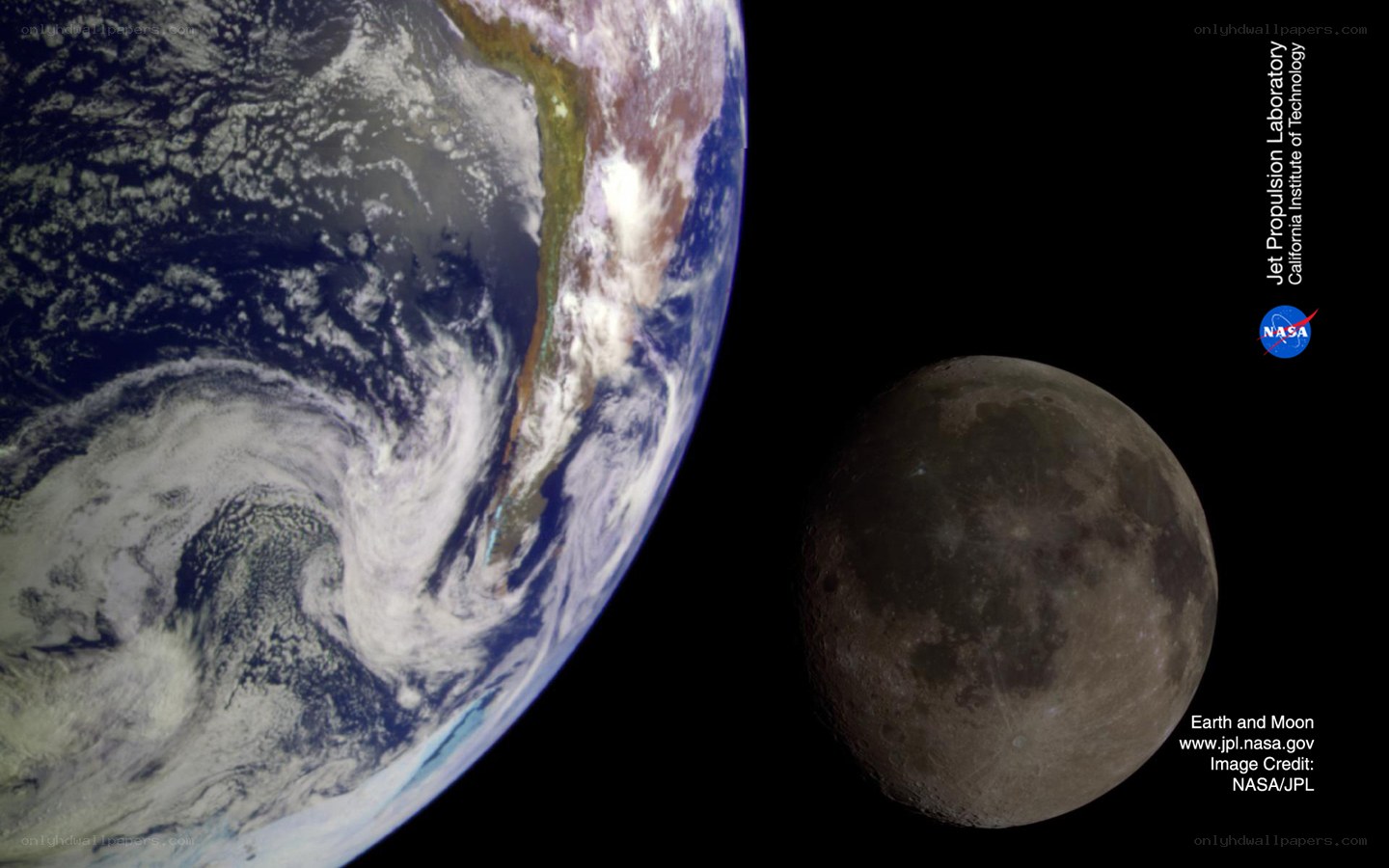 Earth and Moon from space