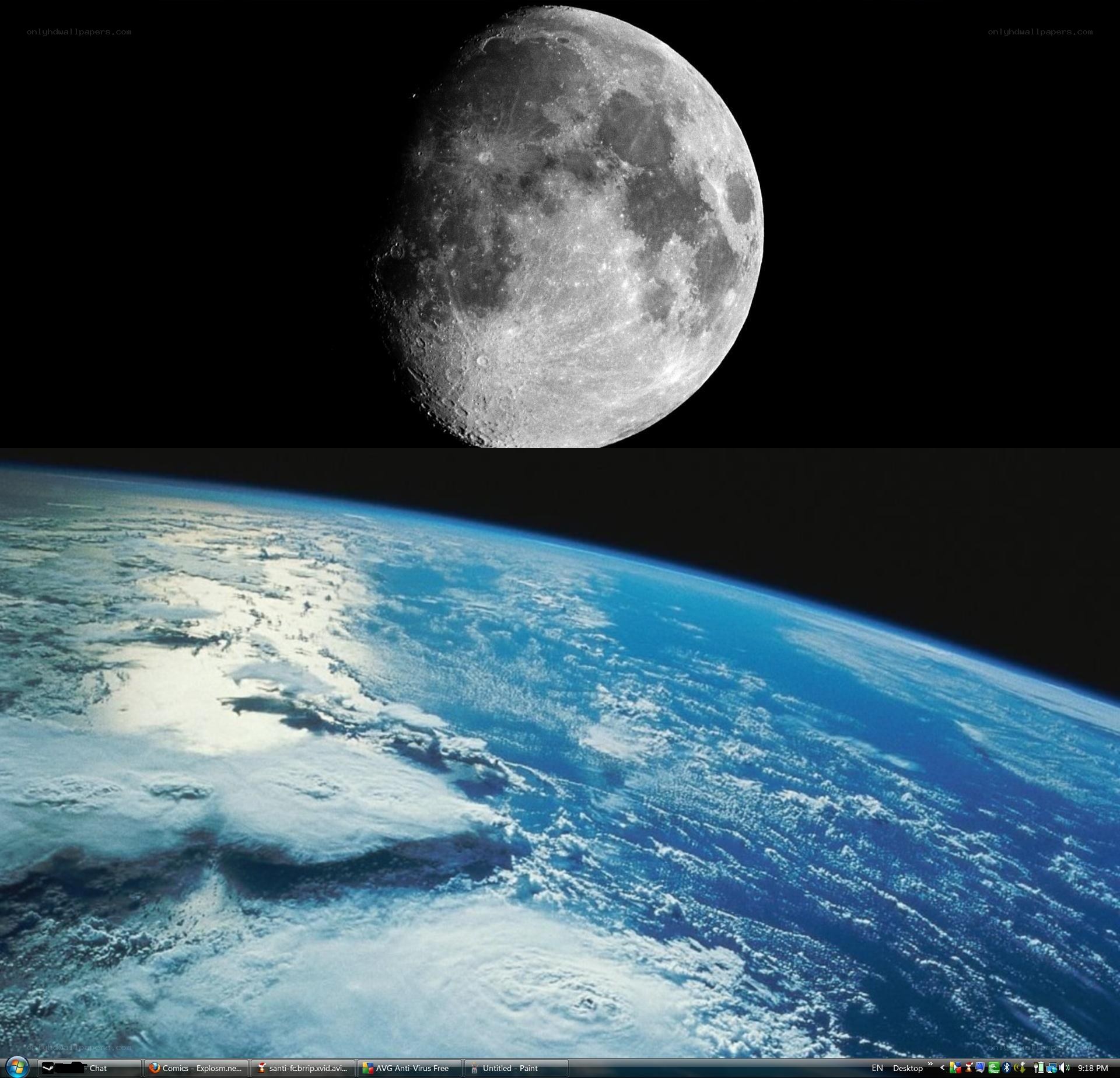 Earth and Moon from space