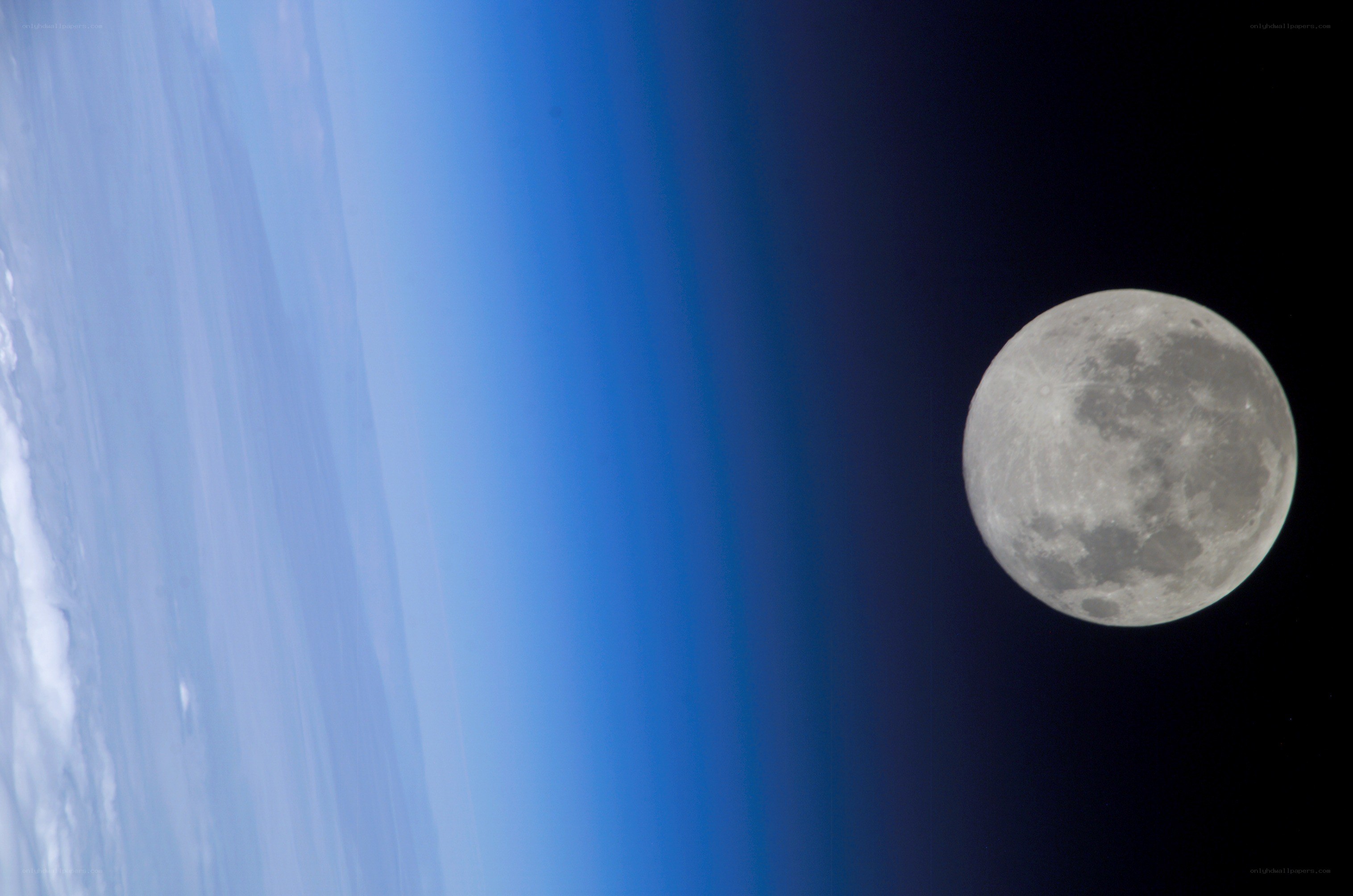 Earth and Moon from space