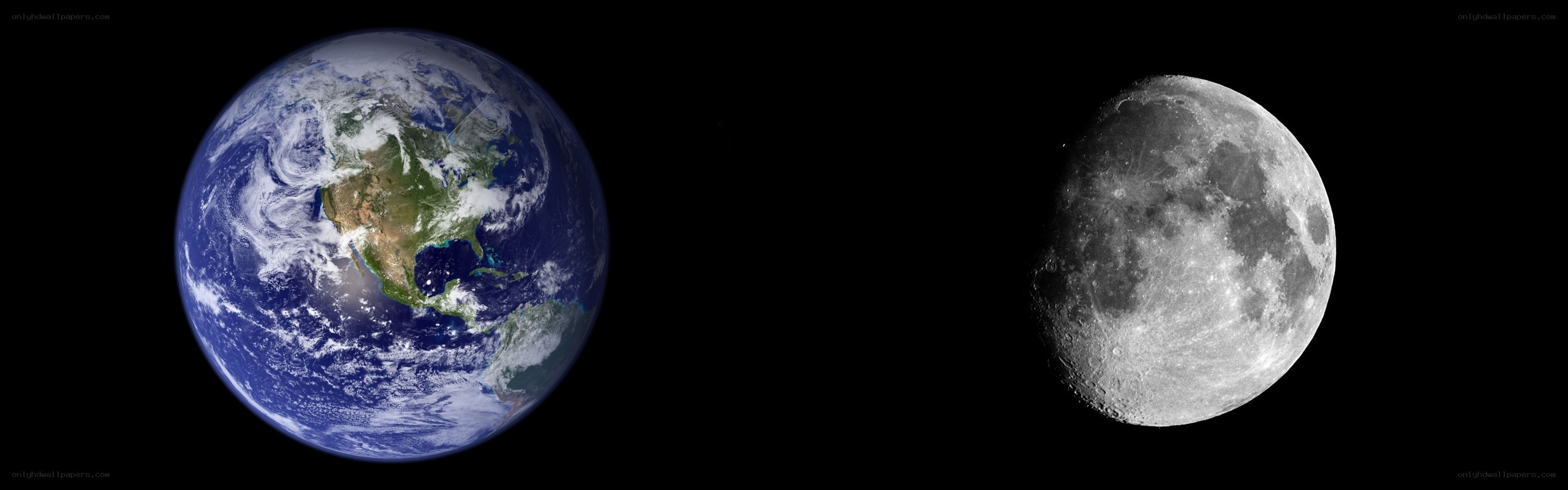 Earth and Moon from space