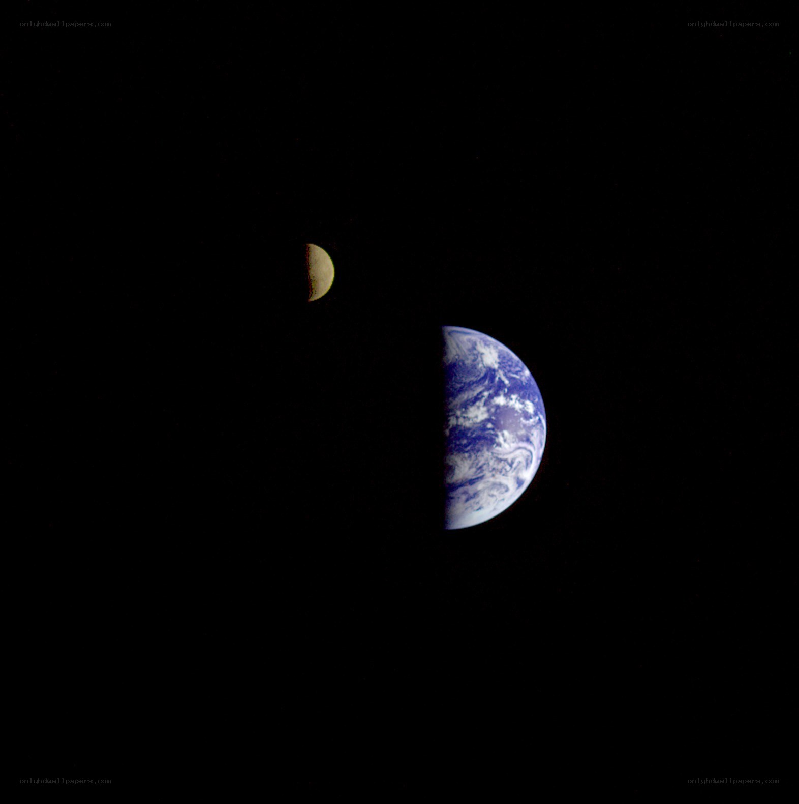 Earth and Moon from space