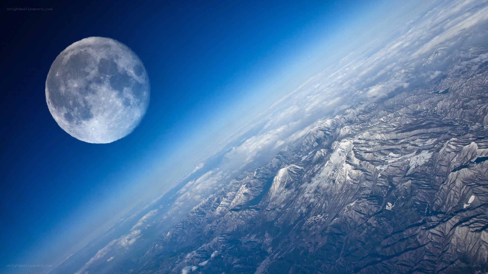 Earth and Moon from space