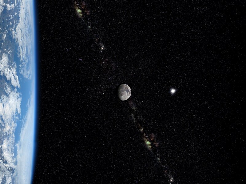 Earth and Moon from space