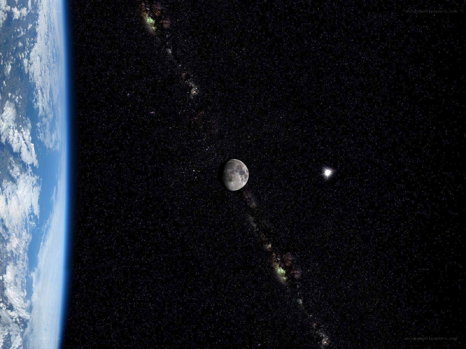 Earth and Moon from space