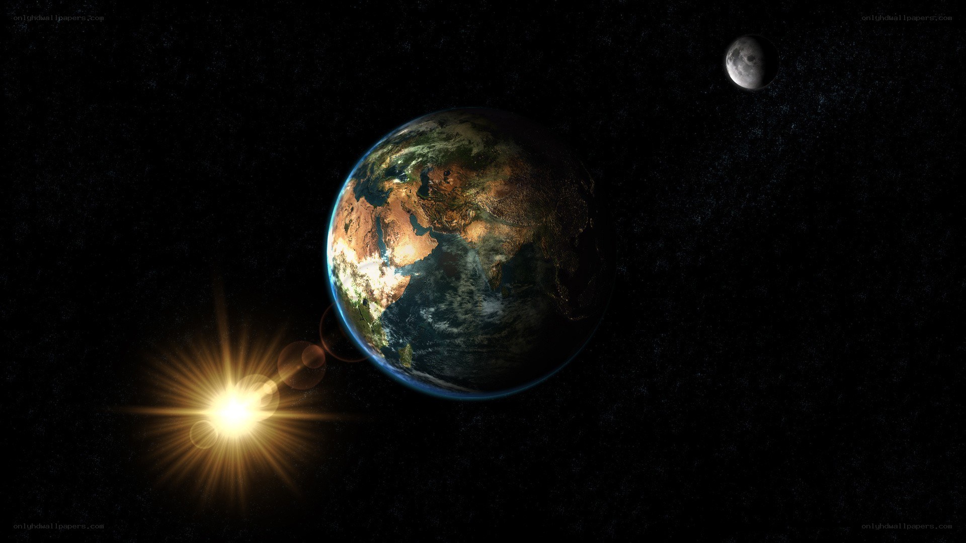 Earth and Moon from space