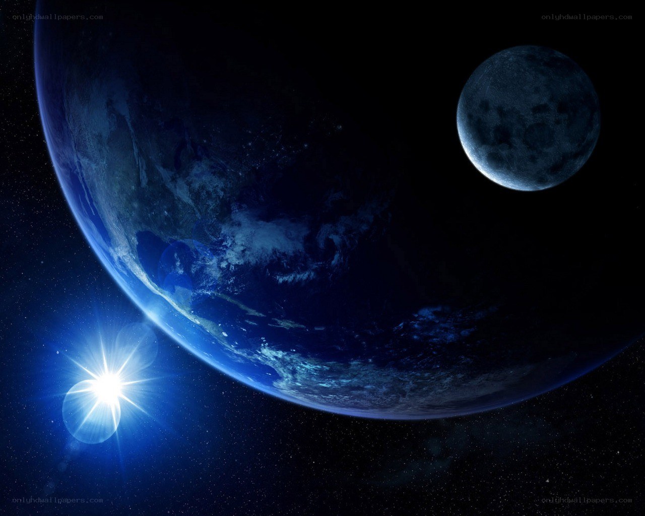 Earth and Moon from space