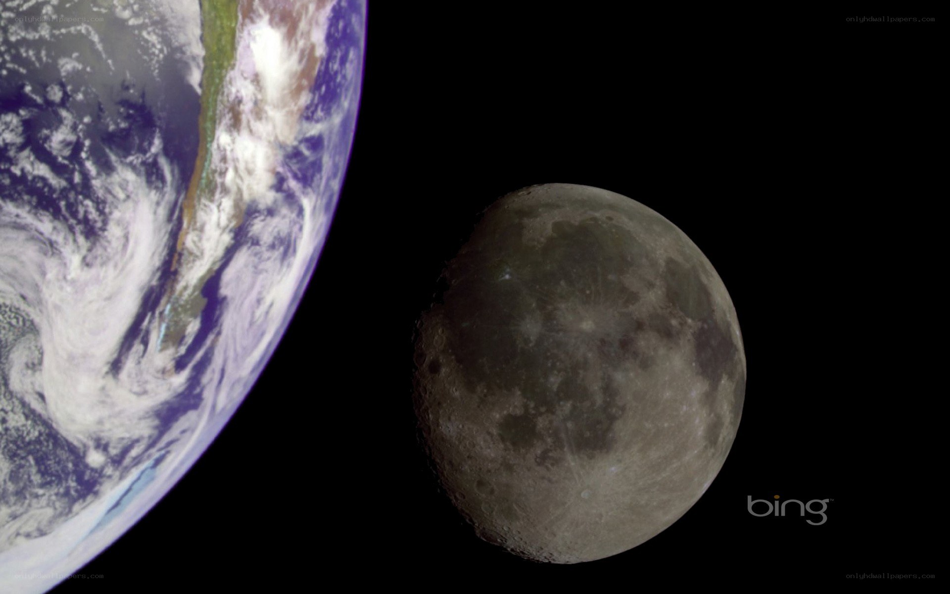 Earth and Moon from space