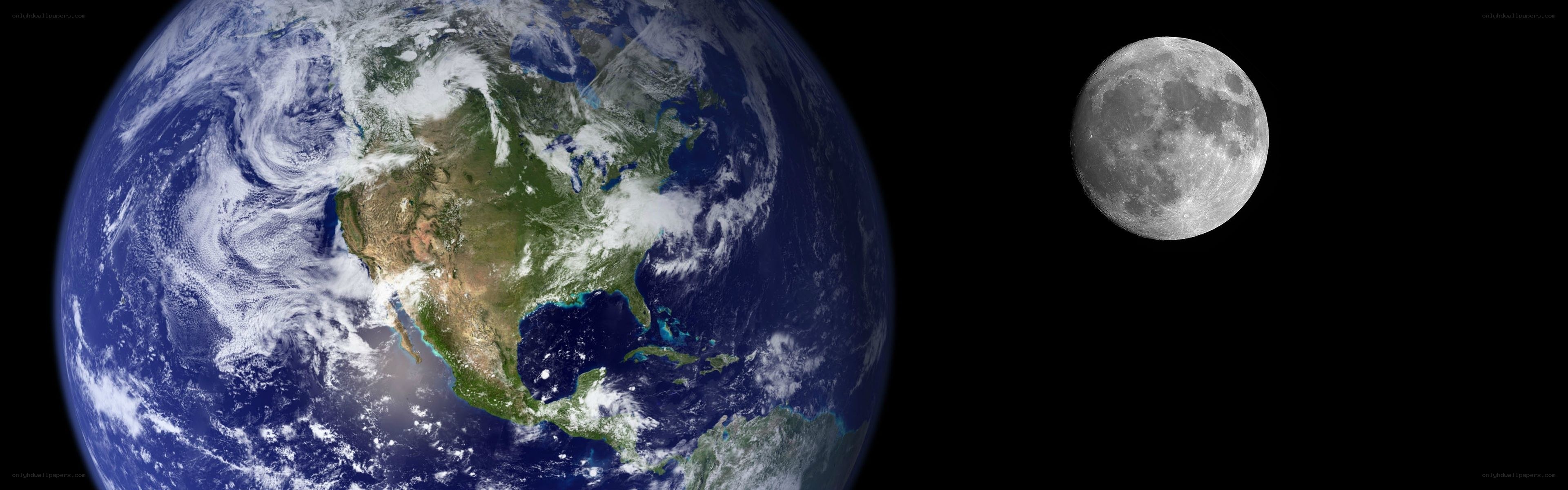 Earth and Moon from space