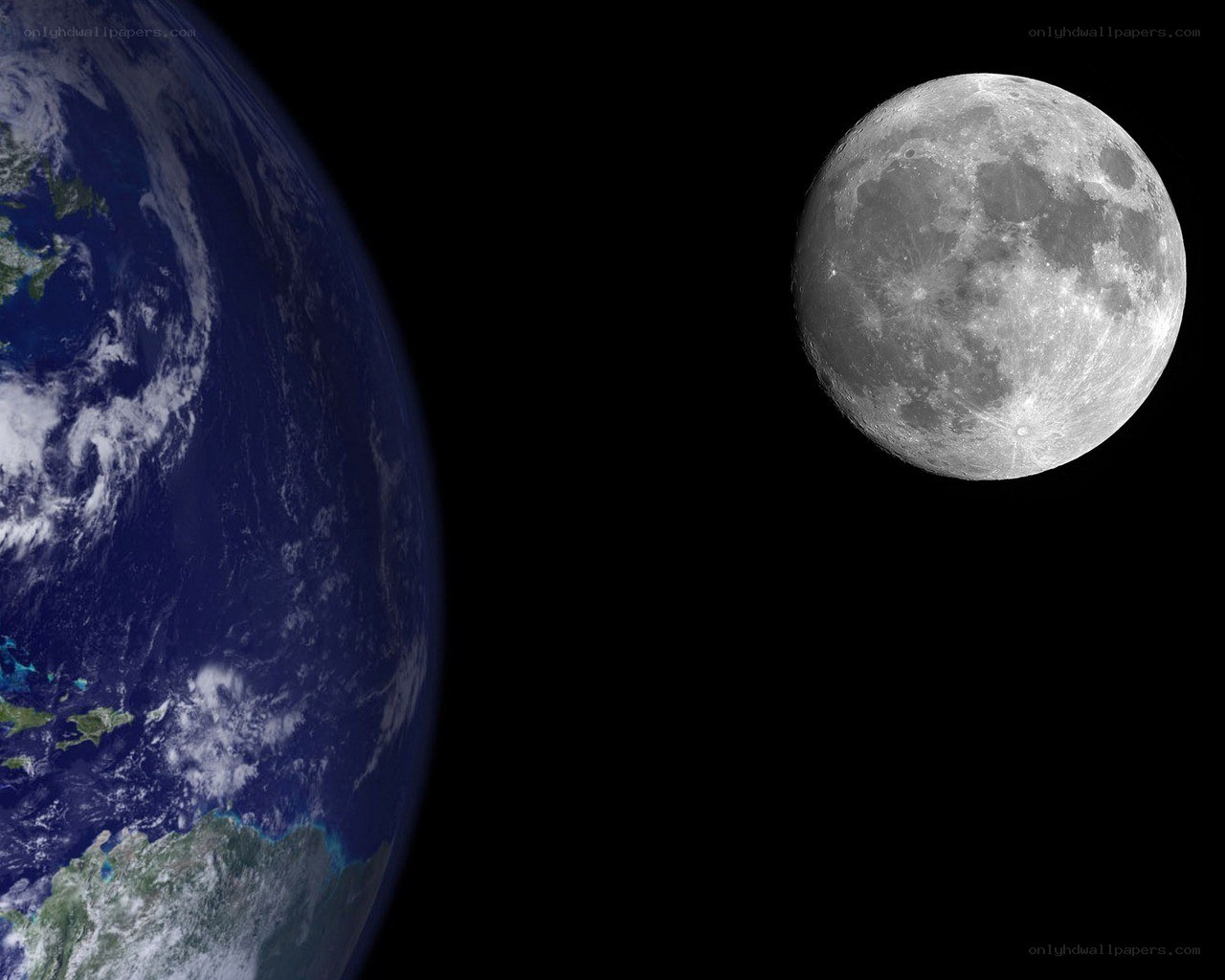 Earth and Moon from space
