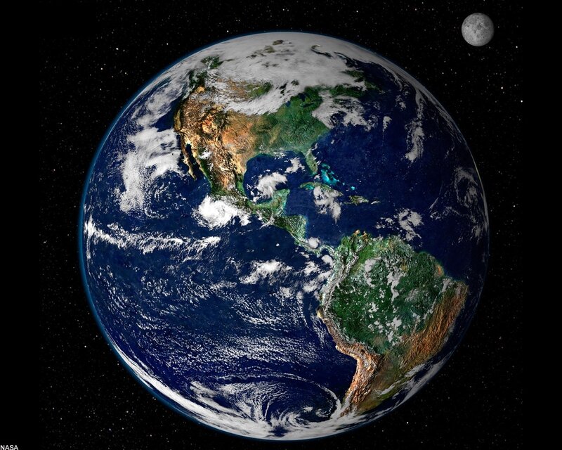 Earth and Moon from space