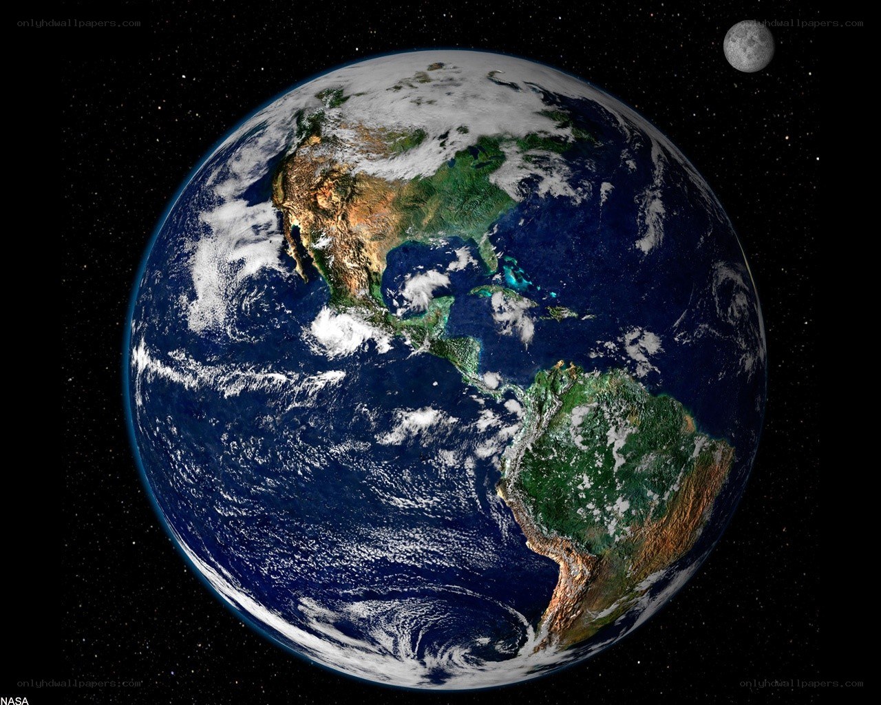 Earth and Moon from space