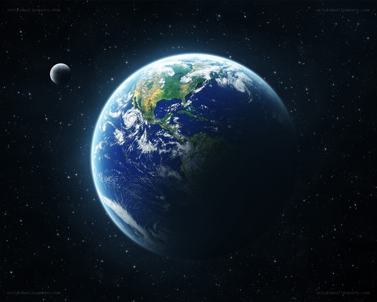 Earth and Moon from space
