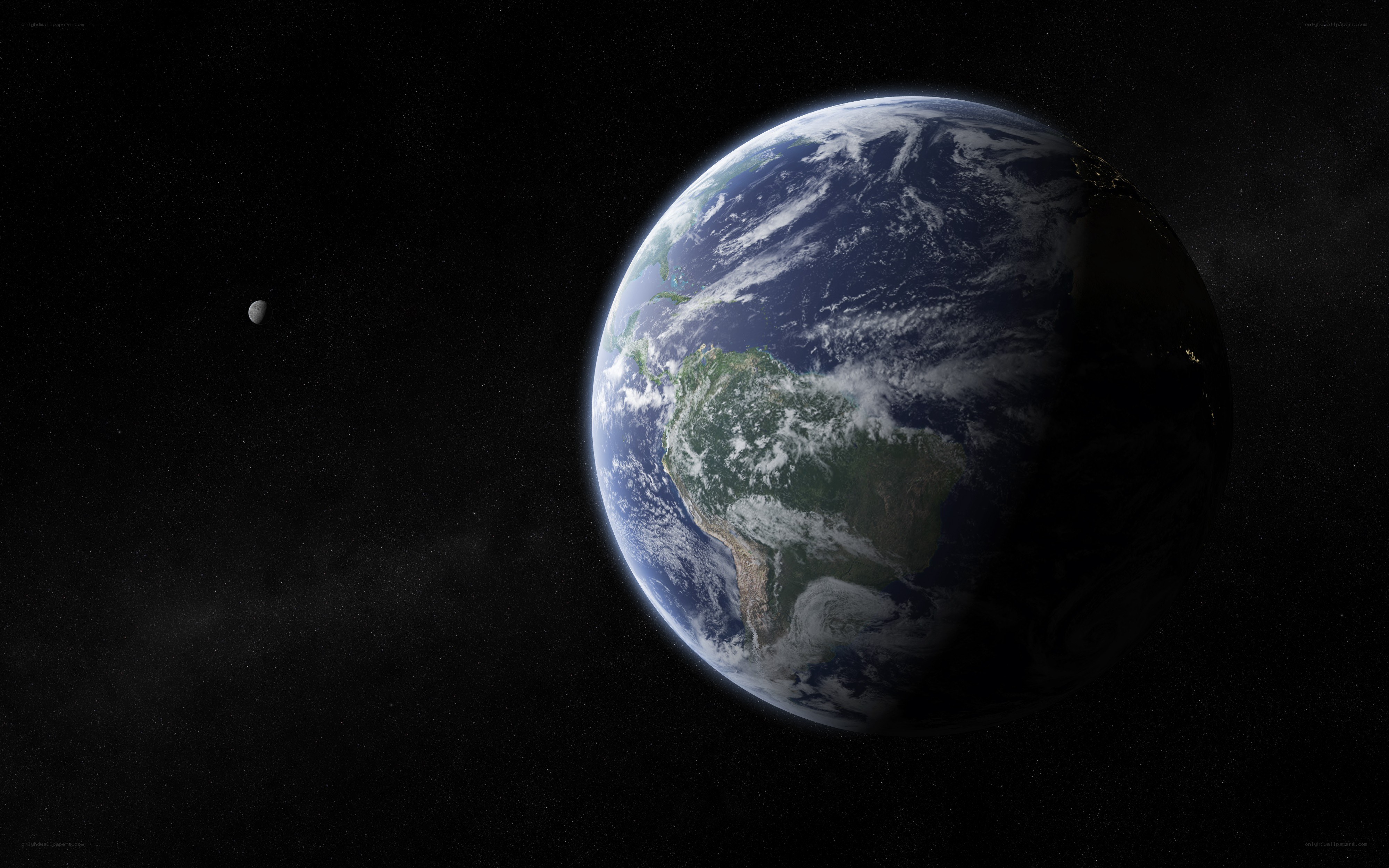 Earth and Moon from space