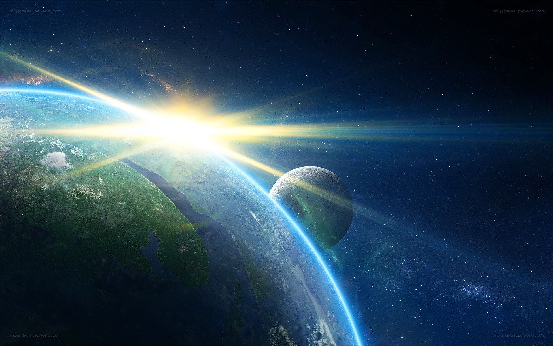 Earth and Moon from space