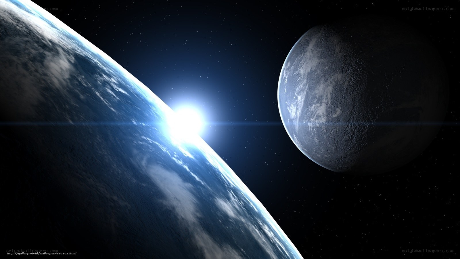 Earth and Moon from space