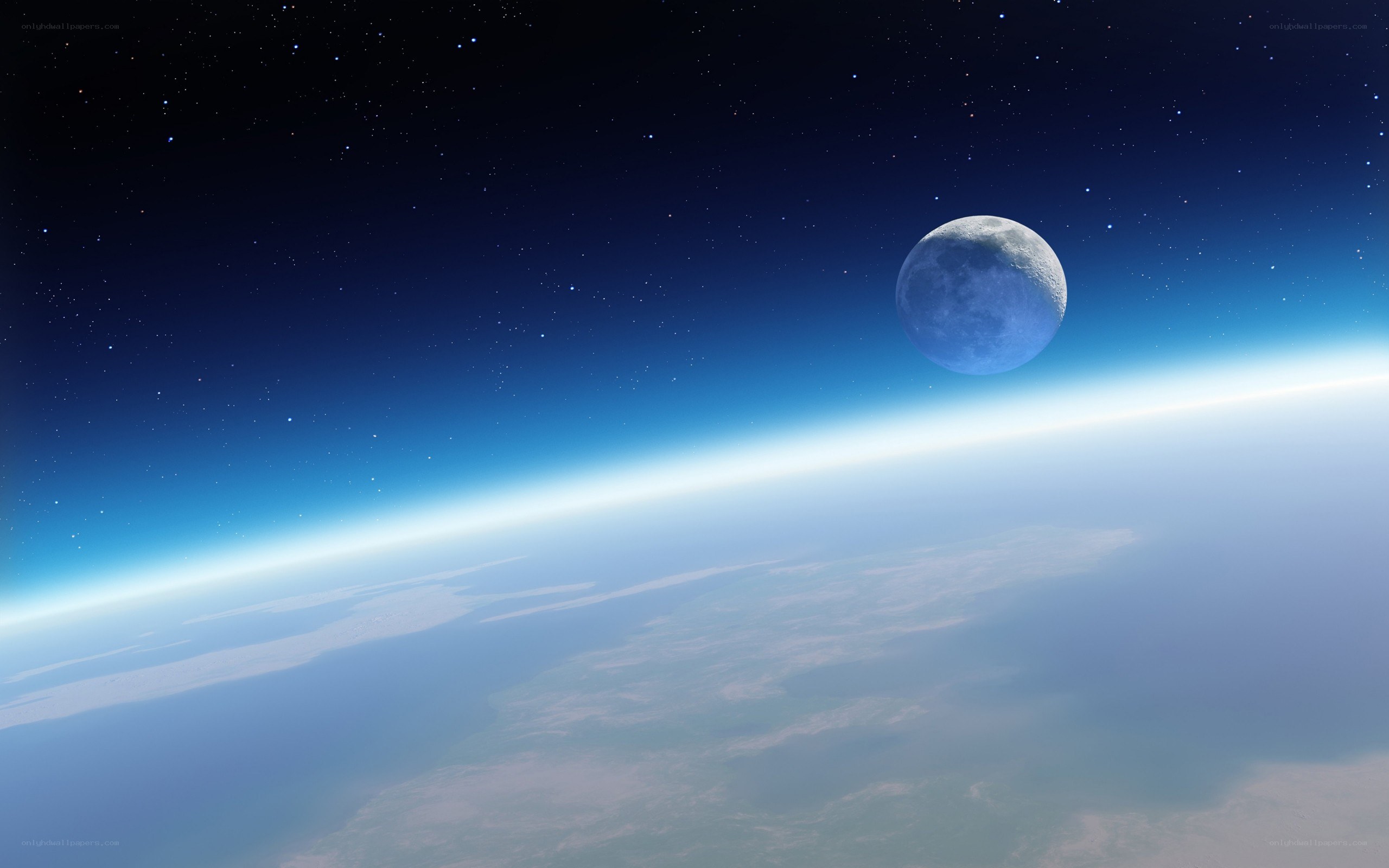 Earth and Moon from space