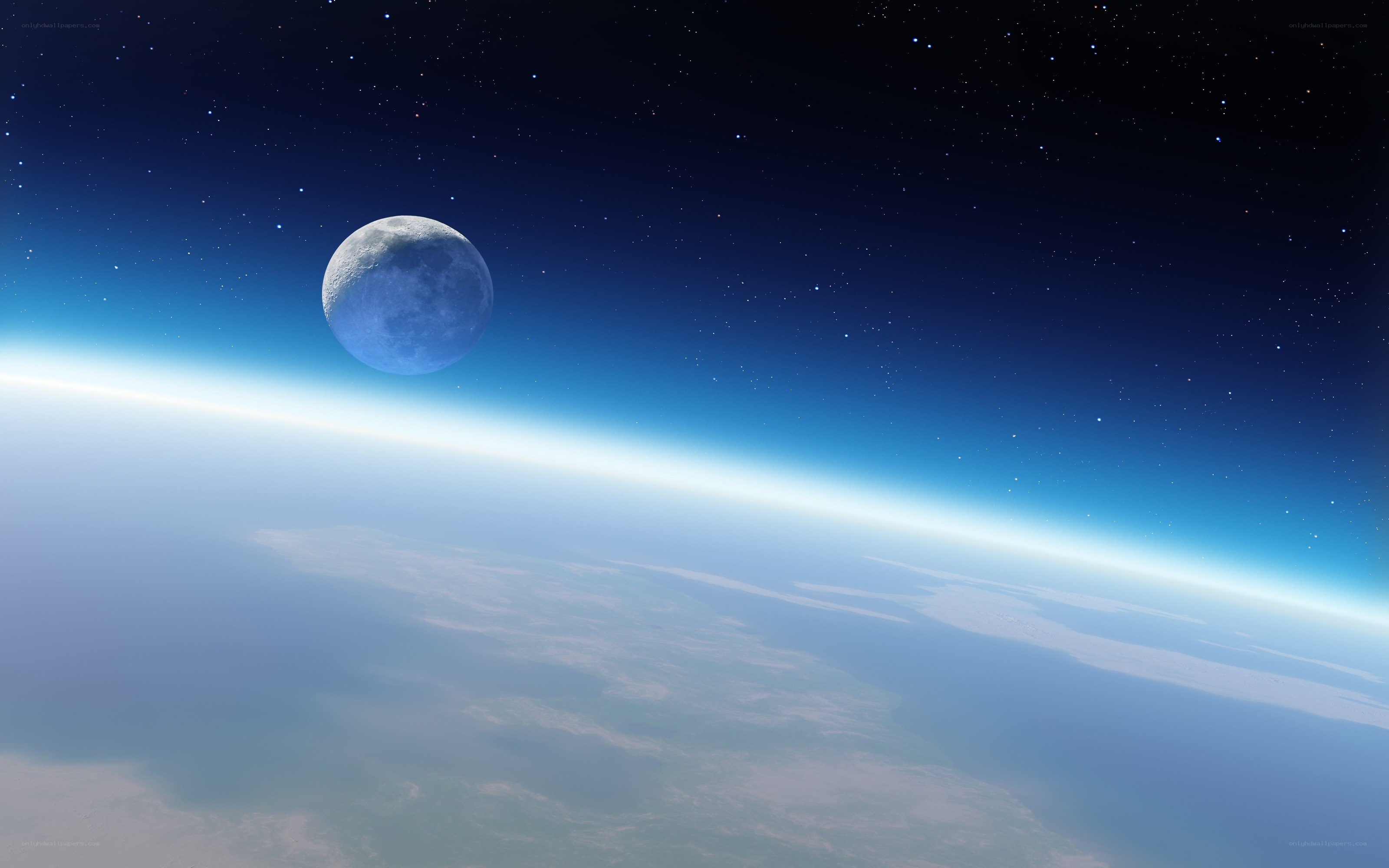 Earth and Moon from space
