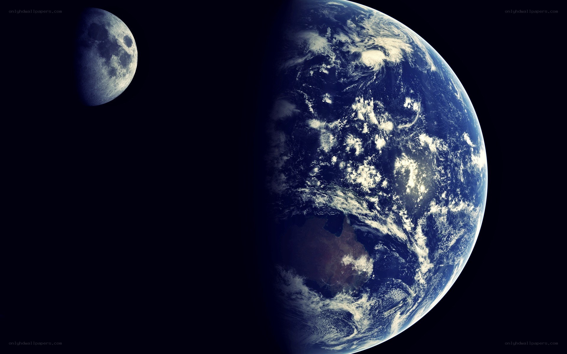 Earth and Moon from space
