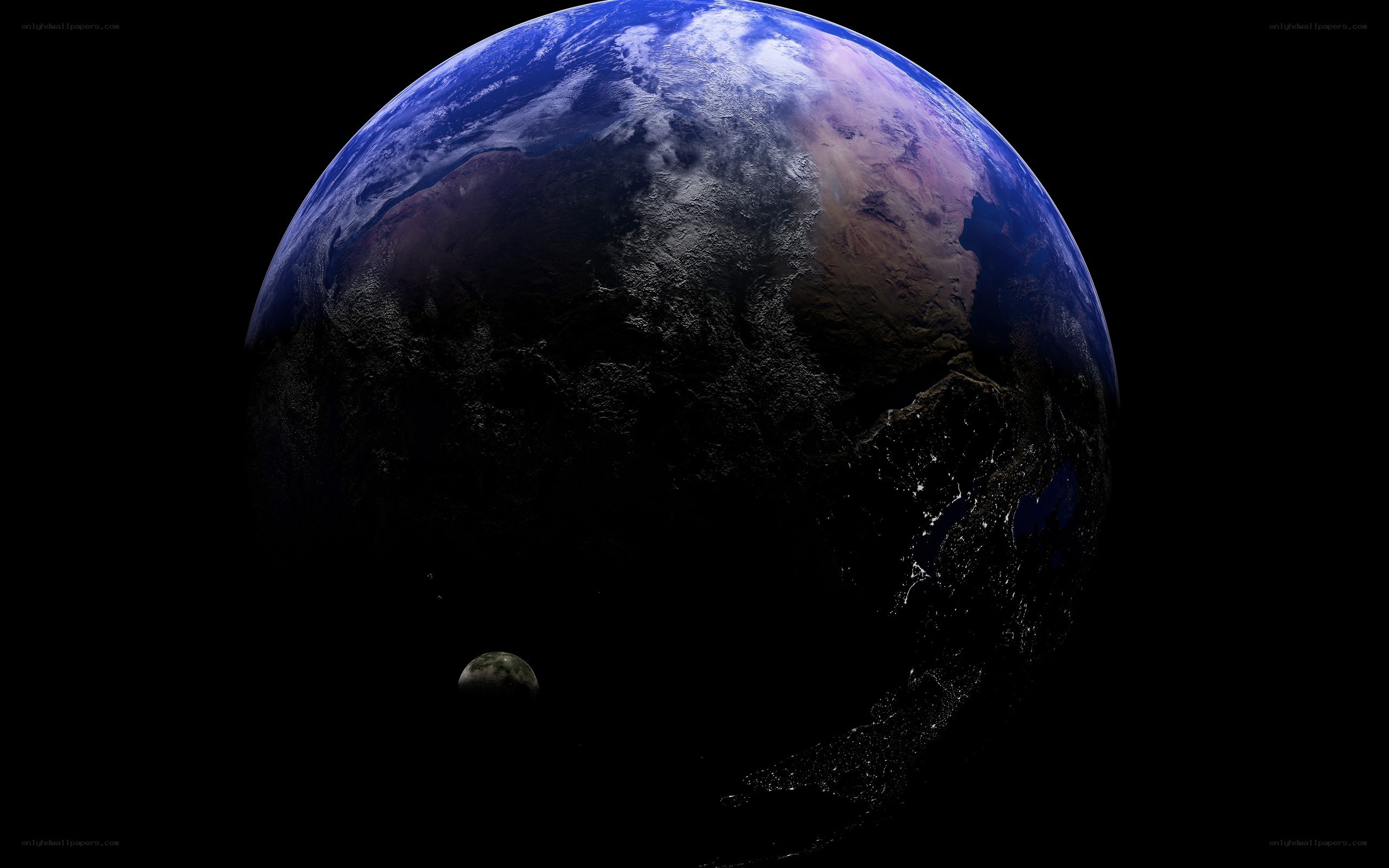 Earth and Moon from space