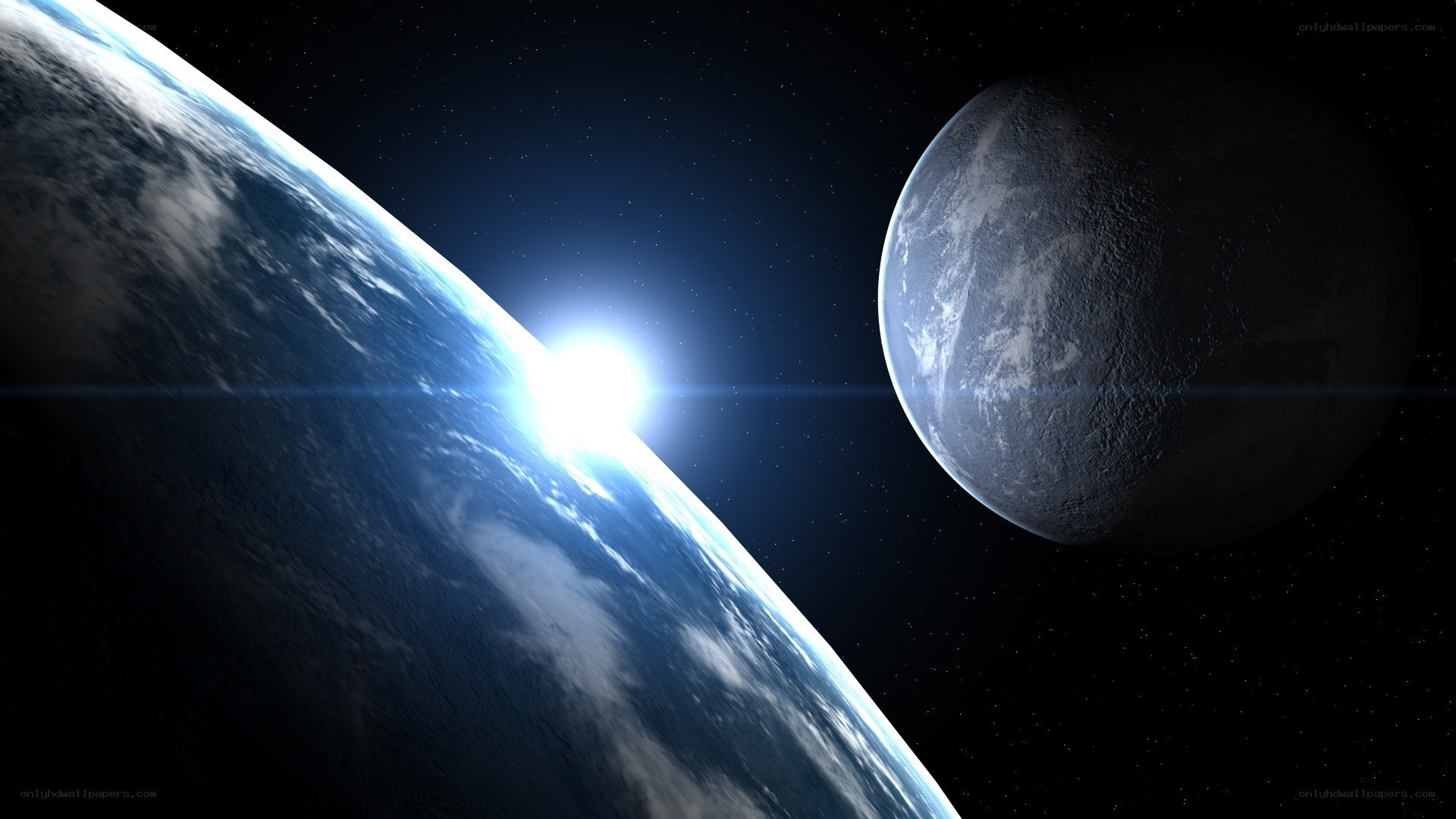 Earth and Moon from space