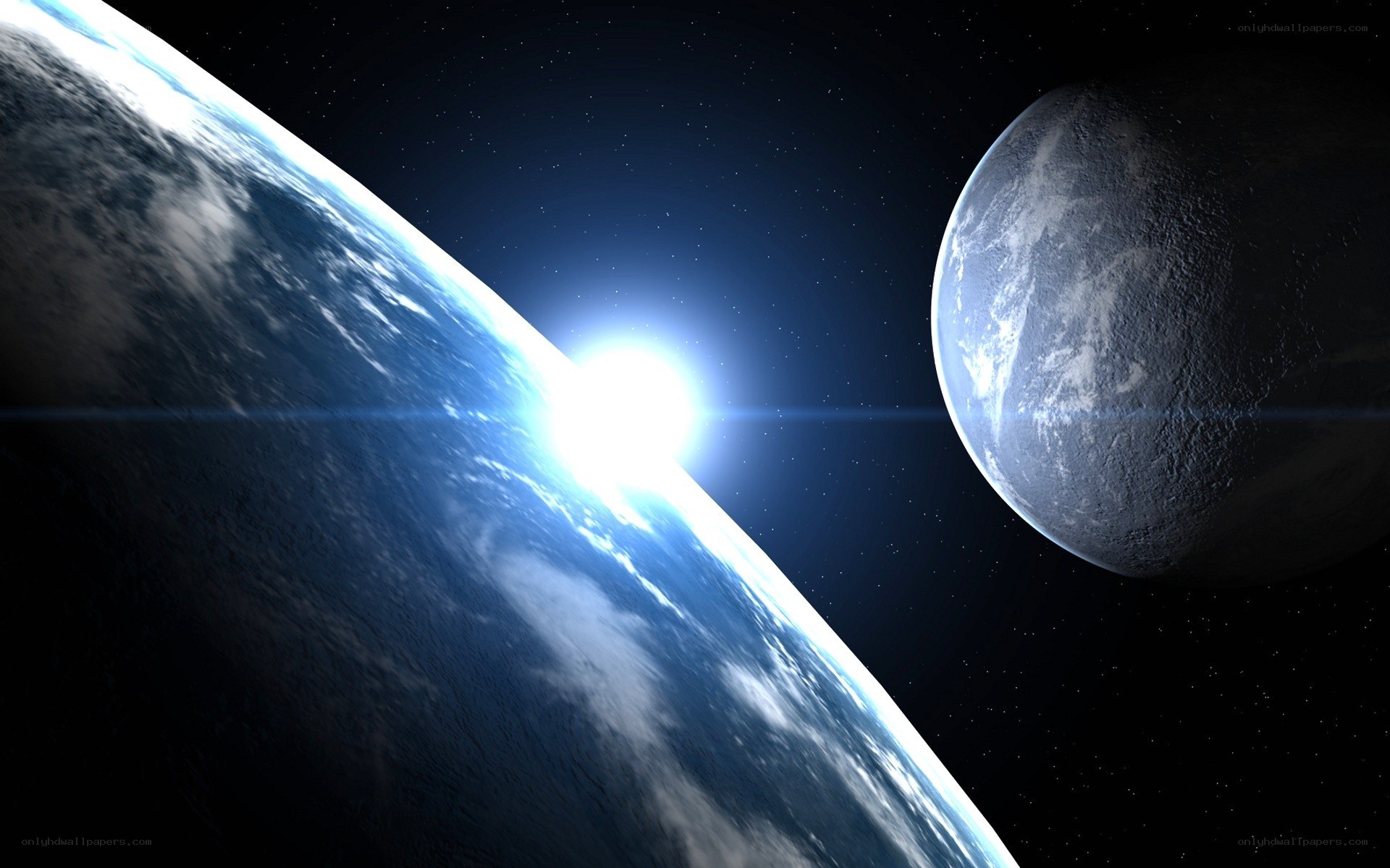Earth and Moon from space