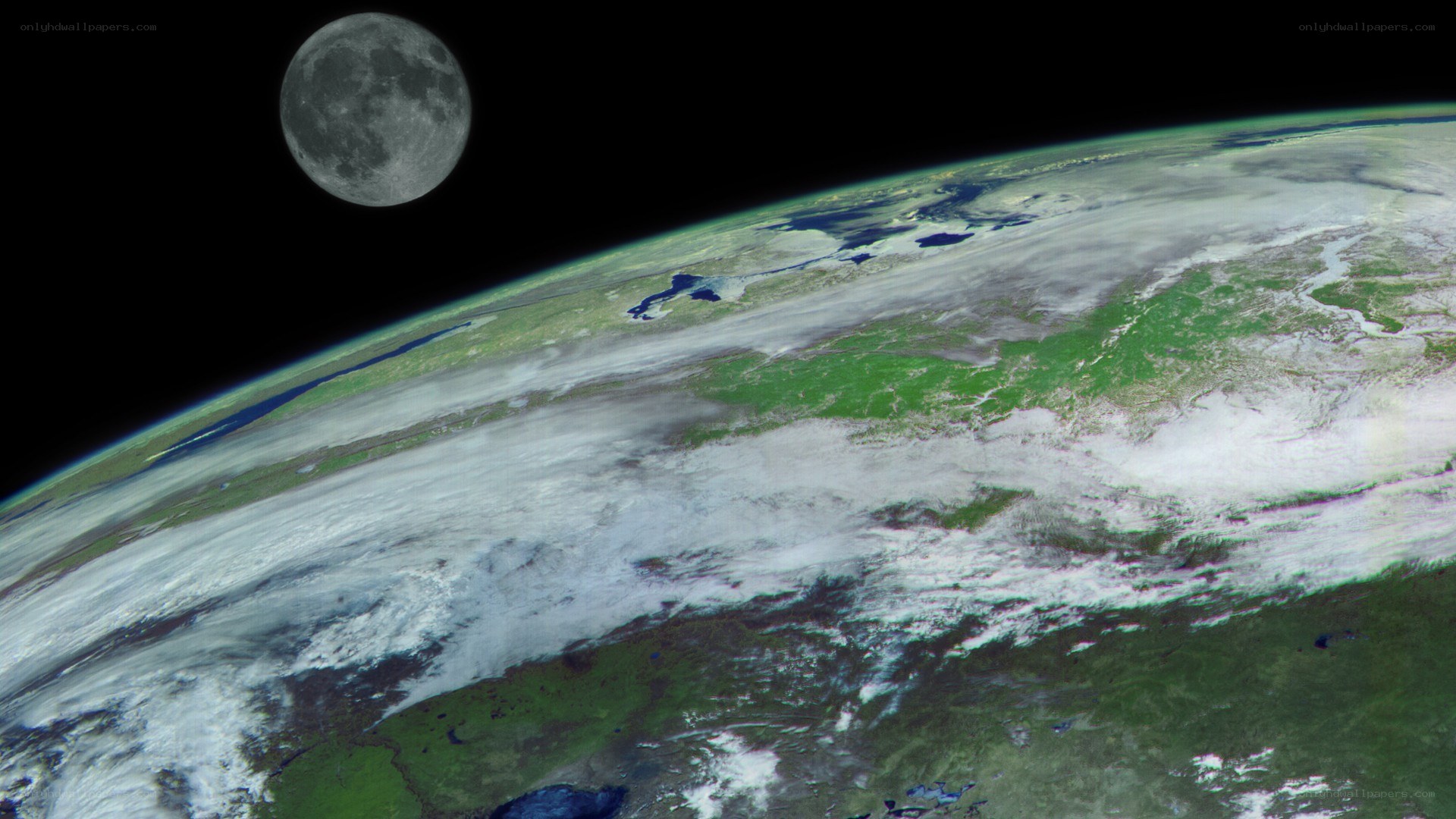 Earth and Moon from space