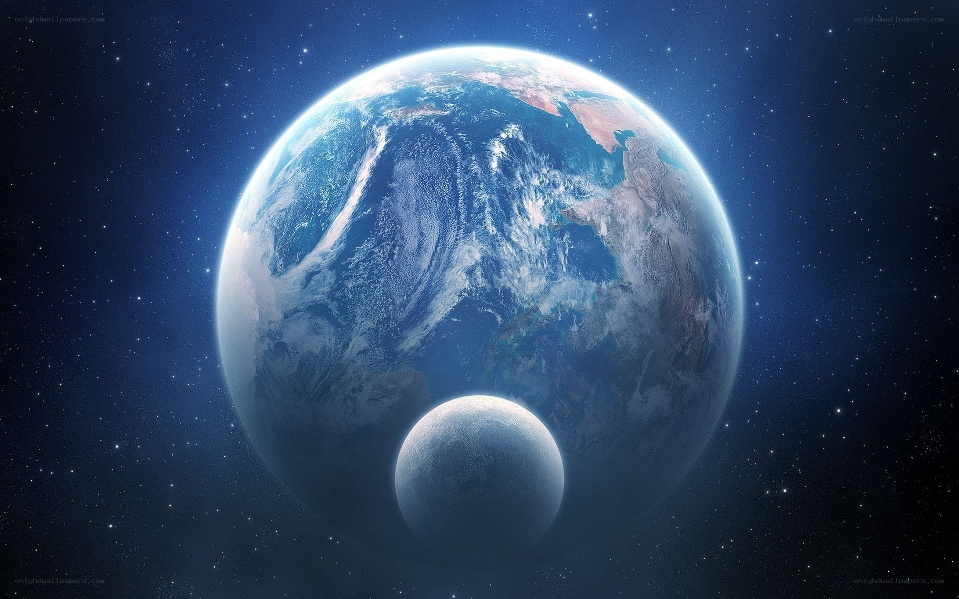 Earth and Moon from space