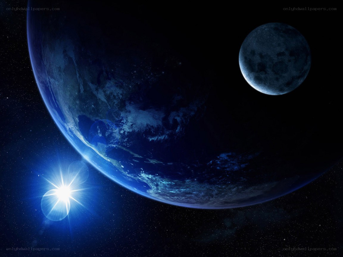 Earth and Moon in Space