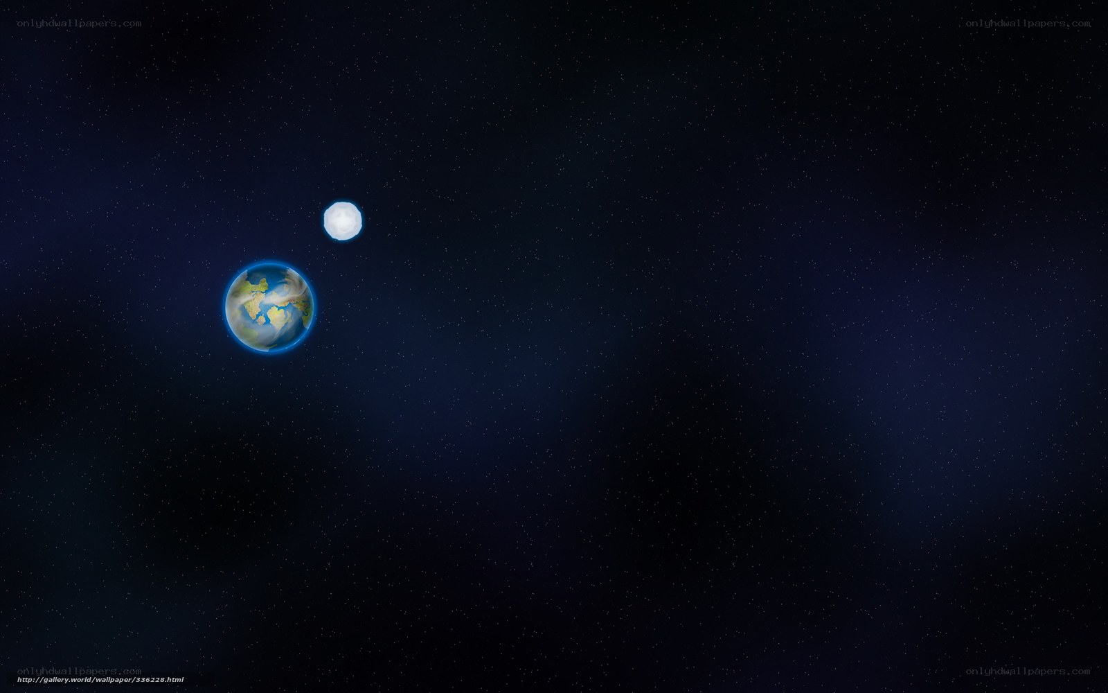 Earth and Moon in Space