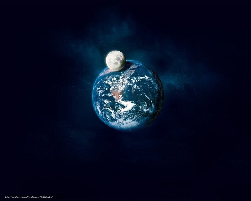Earth and Moon in Space
